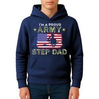 Proud Army StepDad-I'm A Proud Army Step Dad Camouflage Army Kids Hoodie