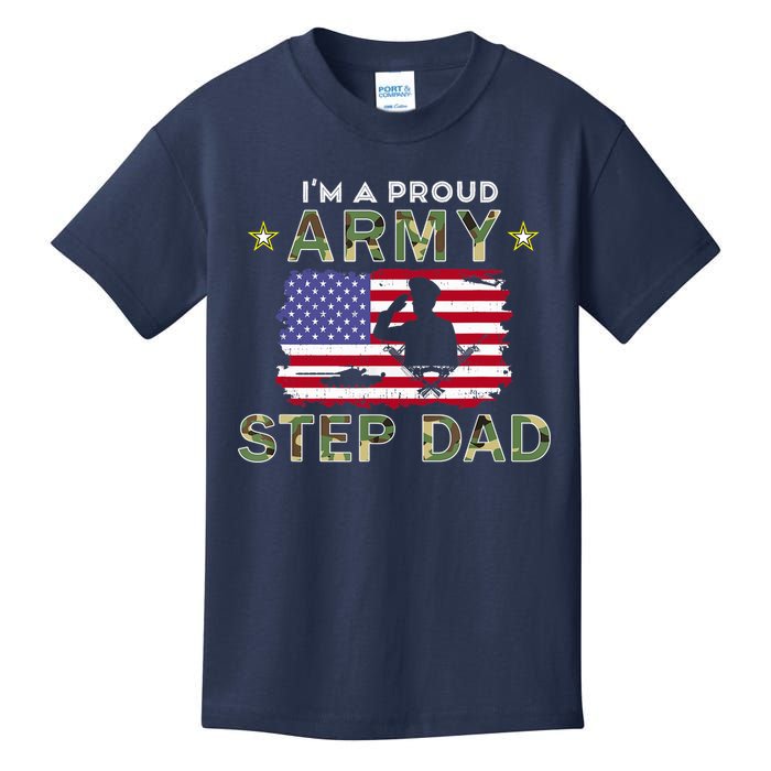 Proud Army StepDad-I'm A Proud Army Step Dad Camouflage Army Kids T-Shirt