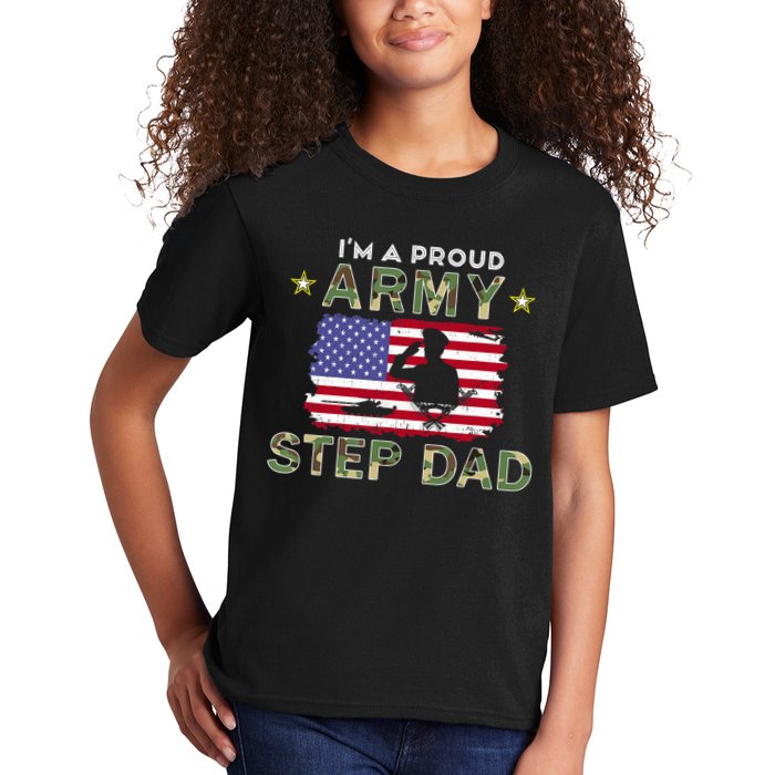 Proud Army StepDad-I'm A Proud Army Step Dad Camouflage Army Kids T-Shirt