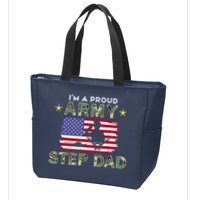 Proud Army StepDad-I'm A Proud Army Step Dad Camouflage Army Zip Tote Bag