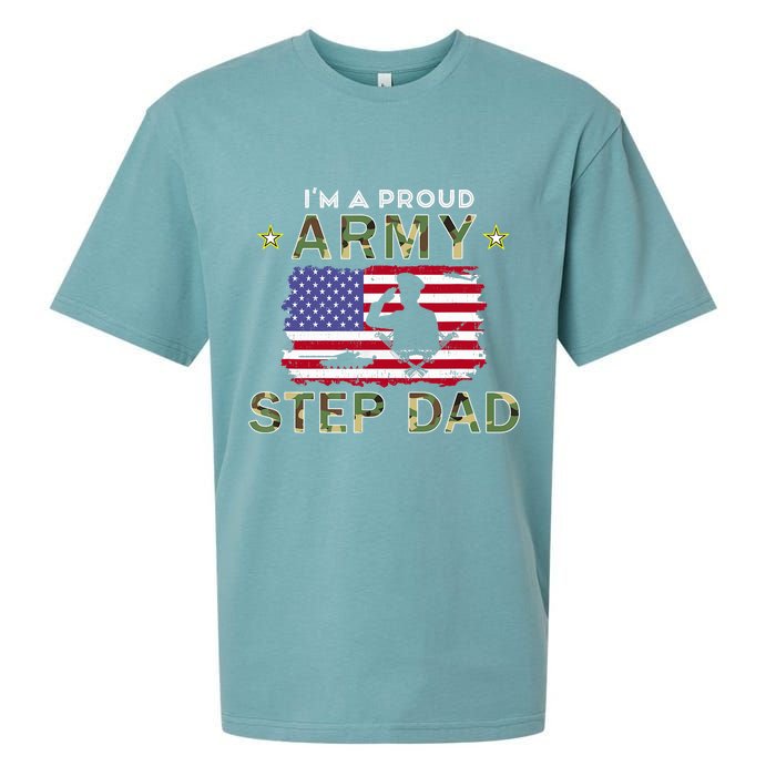 Proud Army StepDad-I'm A Proud Army Step Dad Camouflage Army Sueded Cloud Jersey T-Shirt