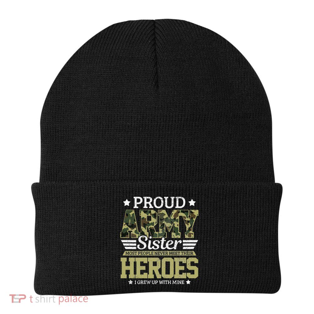 Proud Army Sister Military Soldier Brother Pride Gift Beanie