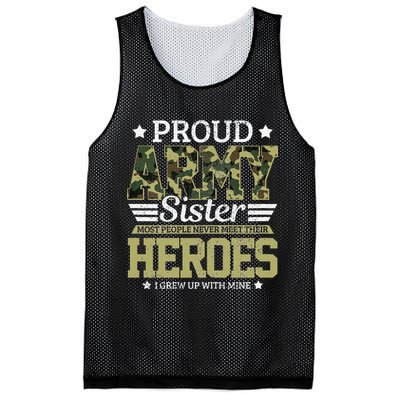 Proud Army Sister Military Soldier Brother Pride Gift Mesh Reversible Basketball Jersey Tank