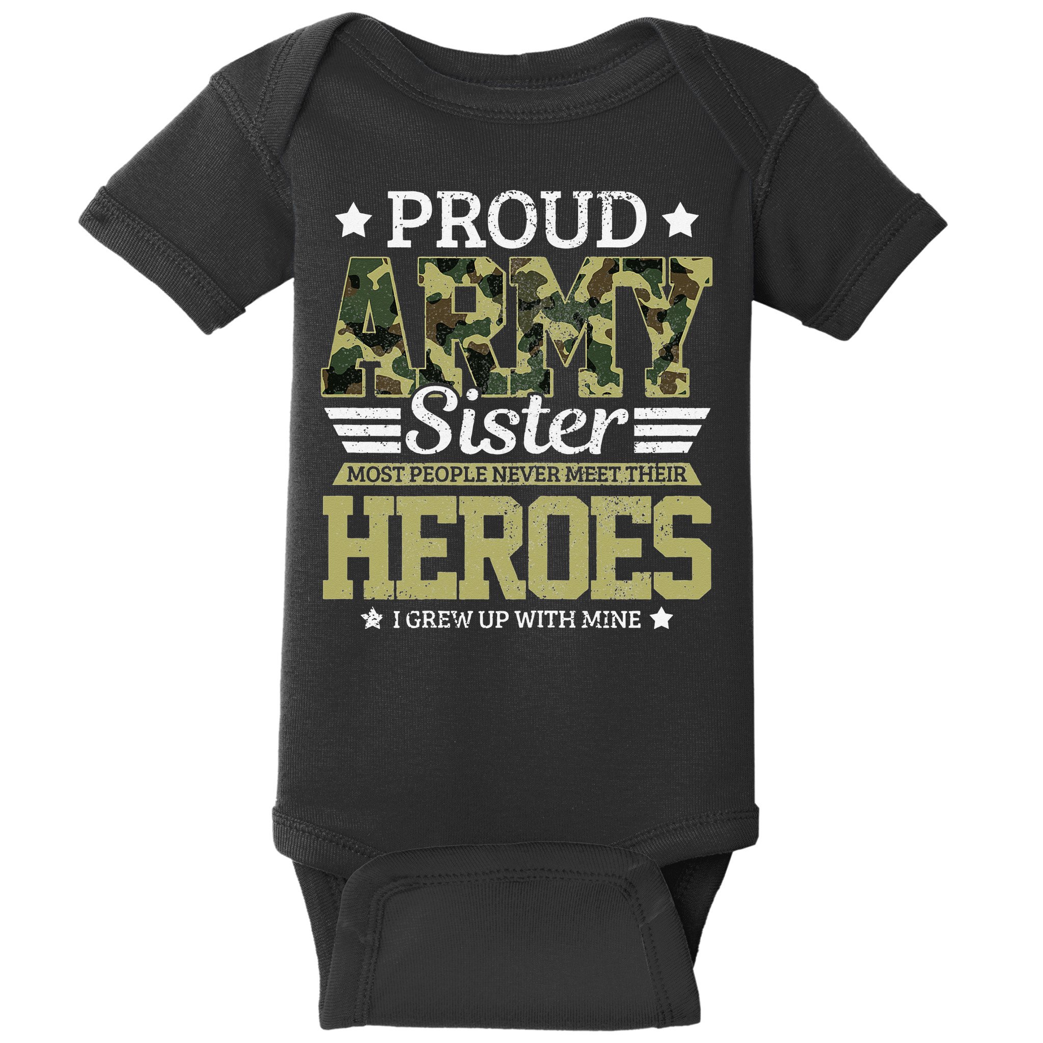 Proud Army Sister Military Soldier Brother Pride Gift Baby Bodysuit