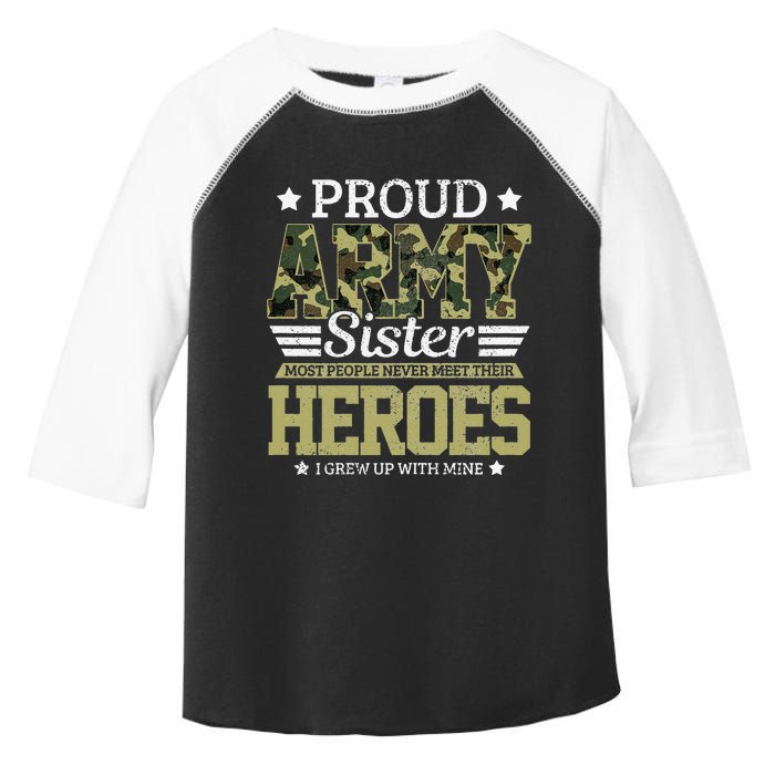 Proud Army Sister Military Soldier Brother Pride Gift Toddler Fine Jersey T-Shirt