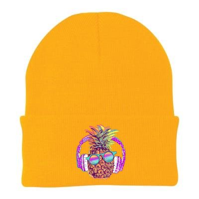 Pop Art Summer Time Headphones Pineapple Knit Cap Winter Beanie