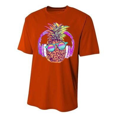 Pop Art Summer Time Headphones Pineapple Performance Sprint T-Shirt