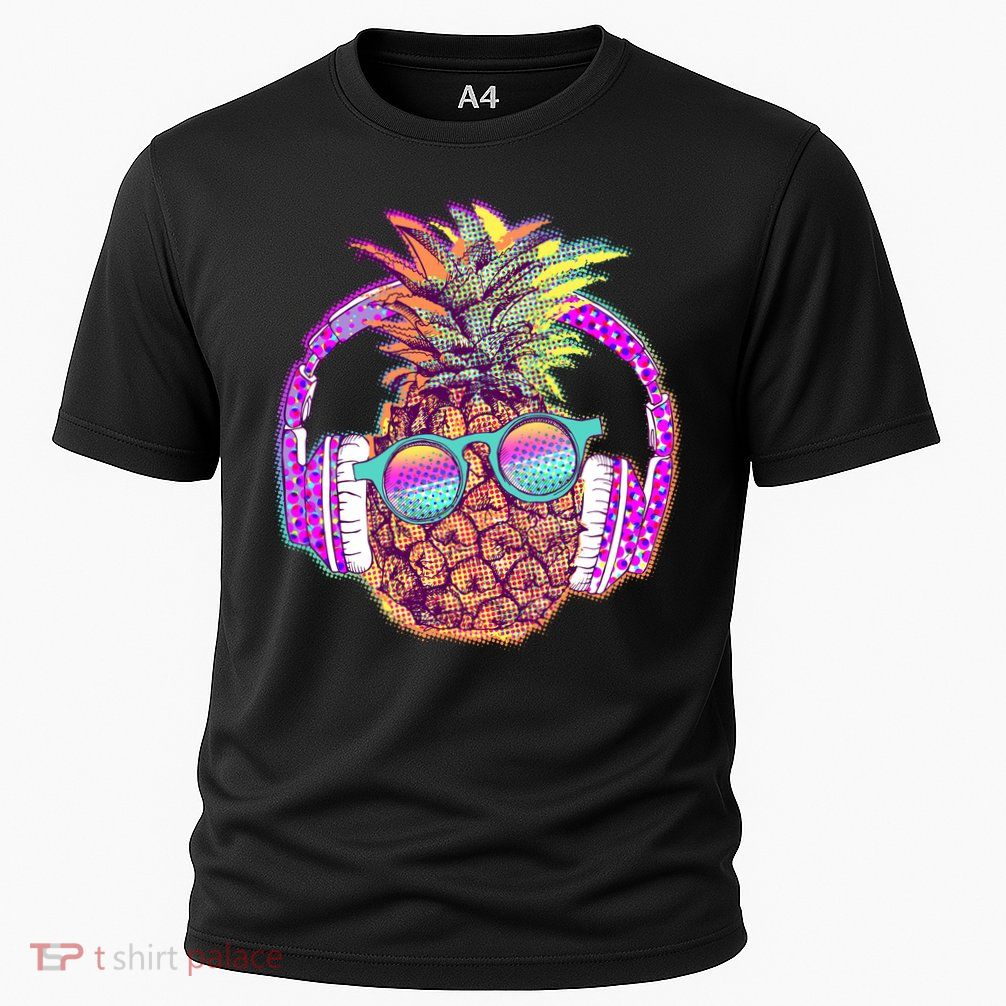 Pop Art Summer Time Headphones Pineapple Performance Shirt