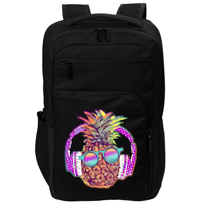 Pop Art Summer Time Headphones Pineapple Impact Tech Backpack