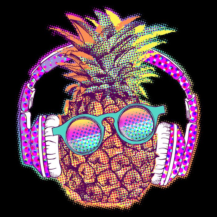 Pop Art Summer Time Headphones Pineapple Impact Tech Backpack