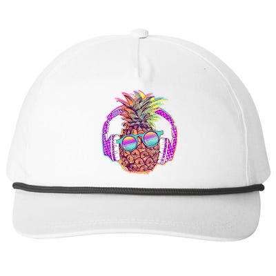 Pop Art Summer Time Headphones Pineapple Snapback Five-Panel Rope Hat