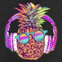 Pop Art Summer Time Headphones Pineapple 11oz C Handle Ceramic Mug
