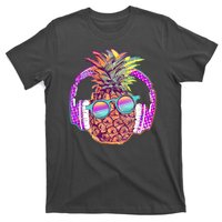 Pop Art Summer Time Headphones Pineapple T-Shirt