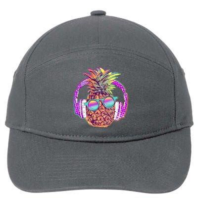 Pop Art Summer Time Headphones Pineapple 7-Panel Snapback Hat