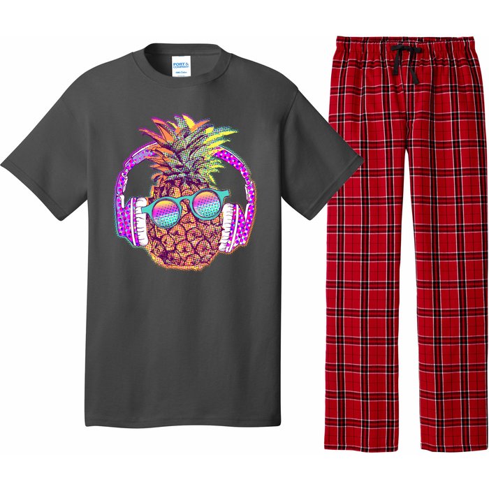 Pop Art Summer Time Headphones Pineapple Pajama Set