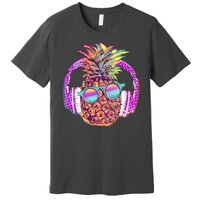 Pop Art Summer Time Headphones Pineapple Premium T-Shirt