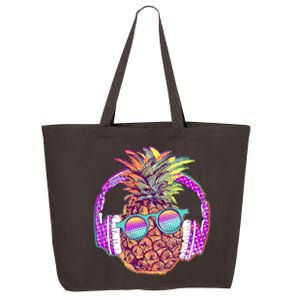 Pop Art Summer Time Headphones Pineapple 25L Jumbo Tote