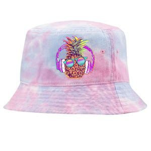 Pop Art Summer Time Headphones Pineapple Tie-Dyed Bucket Hat