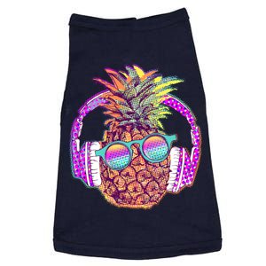 Pop Art Summer Time Headphones Pineapple Doggie Tank