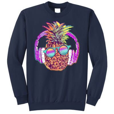 Pop Art Summer Time Headphones Pineapple Sweatshirt