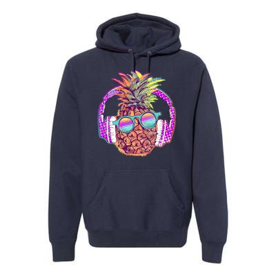 Pop Art Summer Time Headphones Pineapple Premium Hoodie