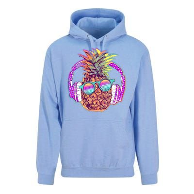 Pop Art Summer Time Headphones Pineapple Unisex Surf Hoodie