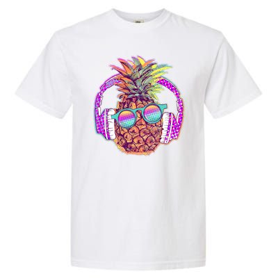 Pop Art Summer Time Headphones Pineapple Garment-Dyed Heavyweight T-Shirt