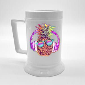 Pop Art Summer Time Headphones Pineapple Beer Stein