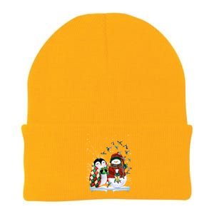 Penguin And Snow Merry Christmas Penguin Lover Meaningful Gift Knit Cap Winter Beanie