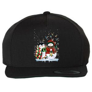 Penguin And Snow Merry Christmas Penguin Lover Meaningful Gift Wool Snapback Cap