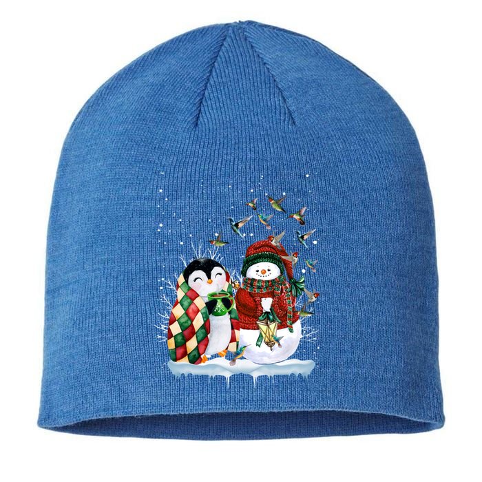 Penguin And Snow Merry Christmas Penguin Lover Meaningful Gift Sustainable Beanie