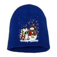 Penguin And Snow Merry Christmas Penguin Lover Meaningful Gift Short Acrylic Beanie