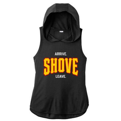 Pittsburgh Arrive Shove Leave Ladies PosiCharge Tri-Blend Wicking Draft Hoodie Tank