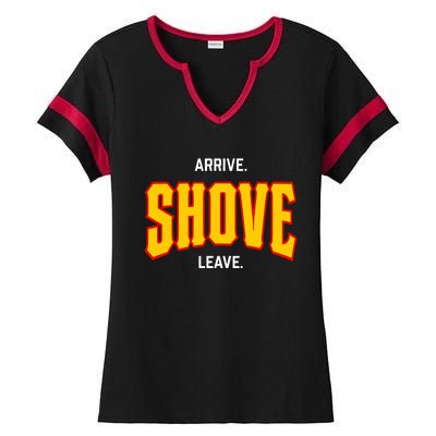 Pittsburgh Arrive Shove Leave Ladies Halftime Notch Neck Tee