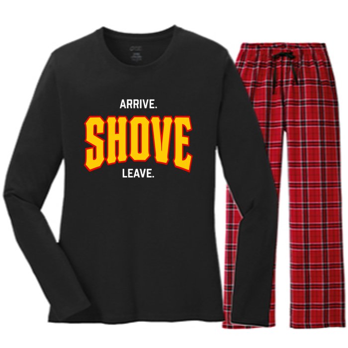 Pittsburgh Arrive Shove Leave Women's Long Sleeve Flannel Pajama Set 