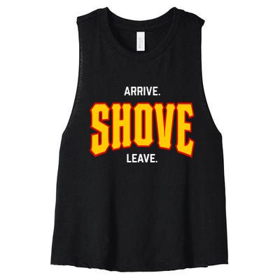 Pittsburgh Arrive Shove Leave Women's Racerback Cropped Tank