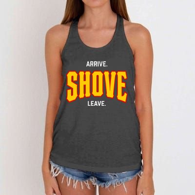 Pittsburgh Arrive Shove Leave Women's Knotted Racerback Tank