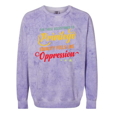 Privilege And Social Justice For Privilege Hu Rights Cute Gift Colorblast Crewneck Sweatshirt