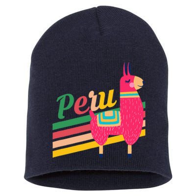 Peru Alpacas South America Vacation Short Acrylic Beanie