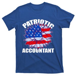 Patriotic Accountant Sunflower Retro Job America Flag Gift T-Shirt