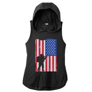 Patriot American Soldier Ladies PosiCharge Tri-Blend Wicking Draft Hoodie Tank