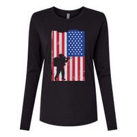 Patriot American Soldier Womens Cotton Relaxed Long Sleeve T-Shirt