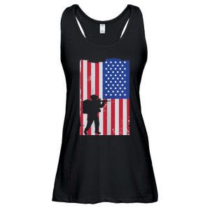 Patriot American Soldier Ladies Essential Flowy Tank