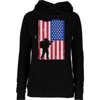 Patriot American Soldier Womens Funnel Neck Pullover Hood