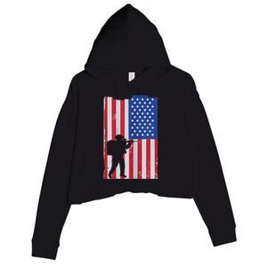 Patriot American Soldier Crop Fleece Hoodie