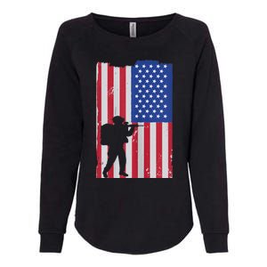 Patriot American Soldier Womens California Wash Sweatshirt