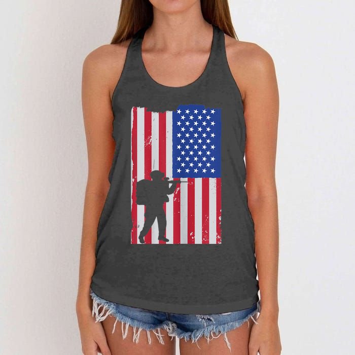 Patriot American Soldier Women's Knotted Racerback Tank