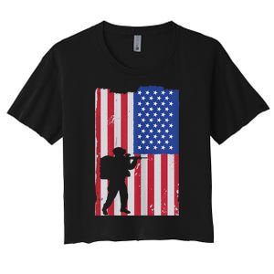 Patriot American Soldier Women's Crop Top Tee