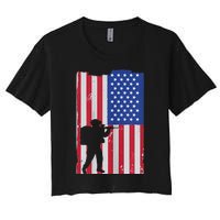 Patriot American Soldier Women's Crop Top Tee