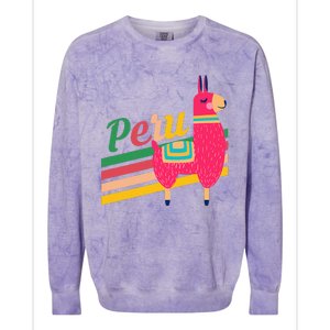 Peru Alpacas South America Vacation Colorblast Crewneck Sweatshirt